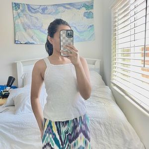 Banana Republic Thick Knit Square Neck Crochet Tank Top